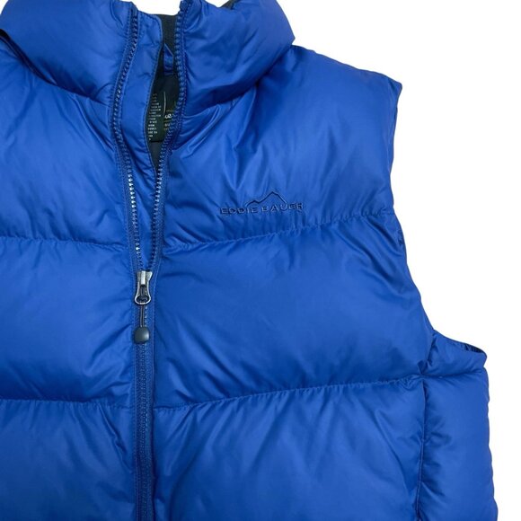 EDDIE BAUER PUFFER VEST PLEATED GOOSE DOWN 700 FILL POWER MENS S BLUE OUTDOORS - Picture 3 of 11